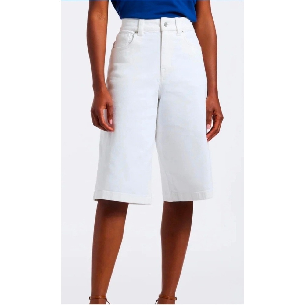 Buffalo David Bitton Womens Jackie White Rinse Denim Culotte Jeans Size 26 NWT